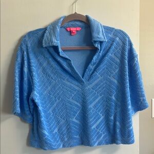 Lilly Pulitzer Blue Textured Women's Top